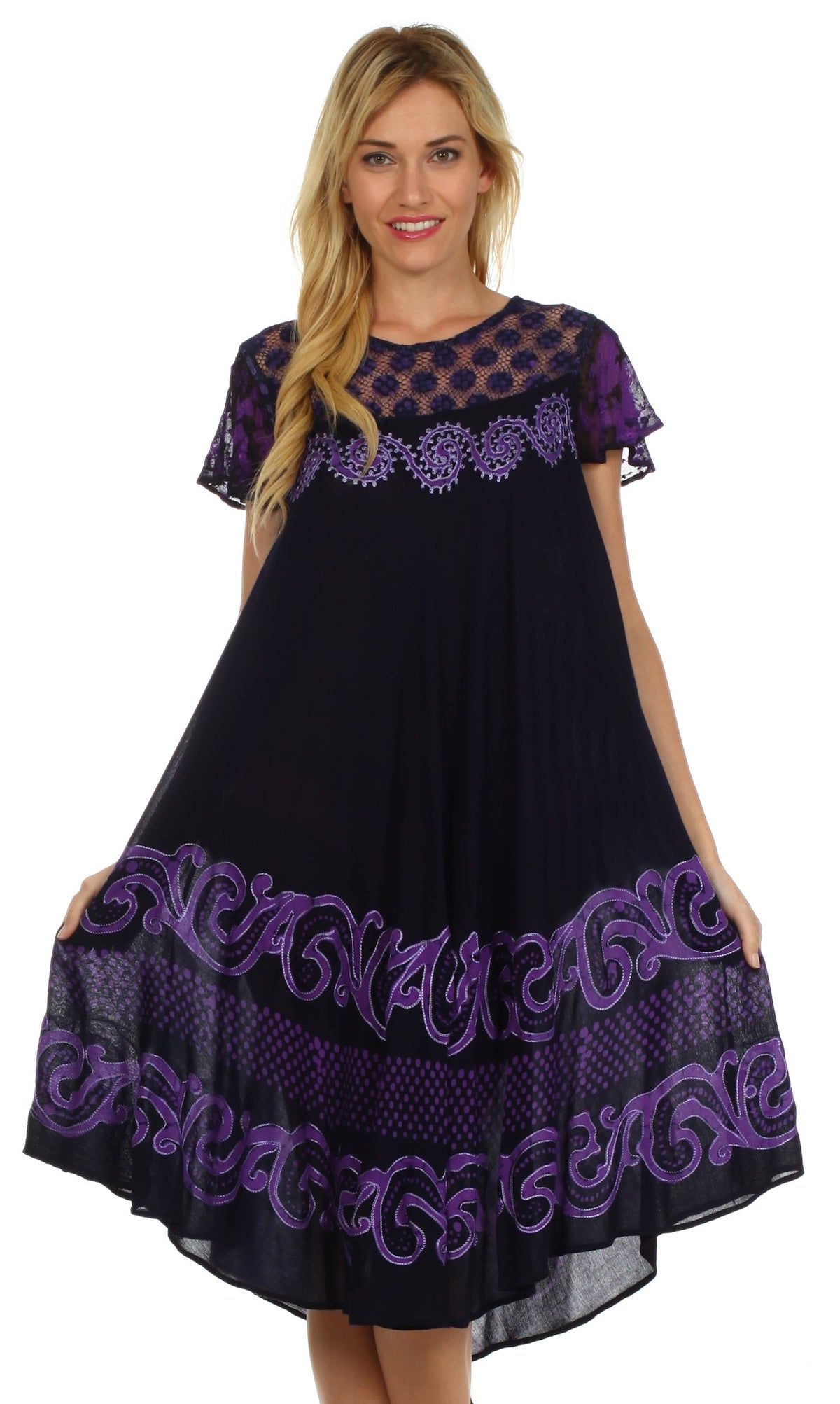 Sakkas Calista Embroidered Caftan Dress
