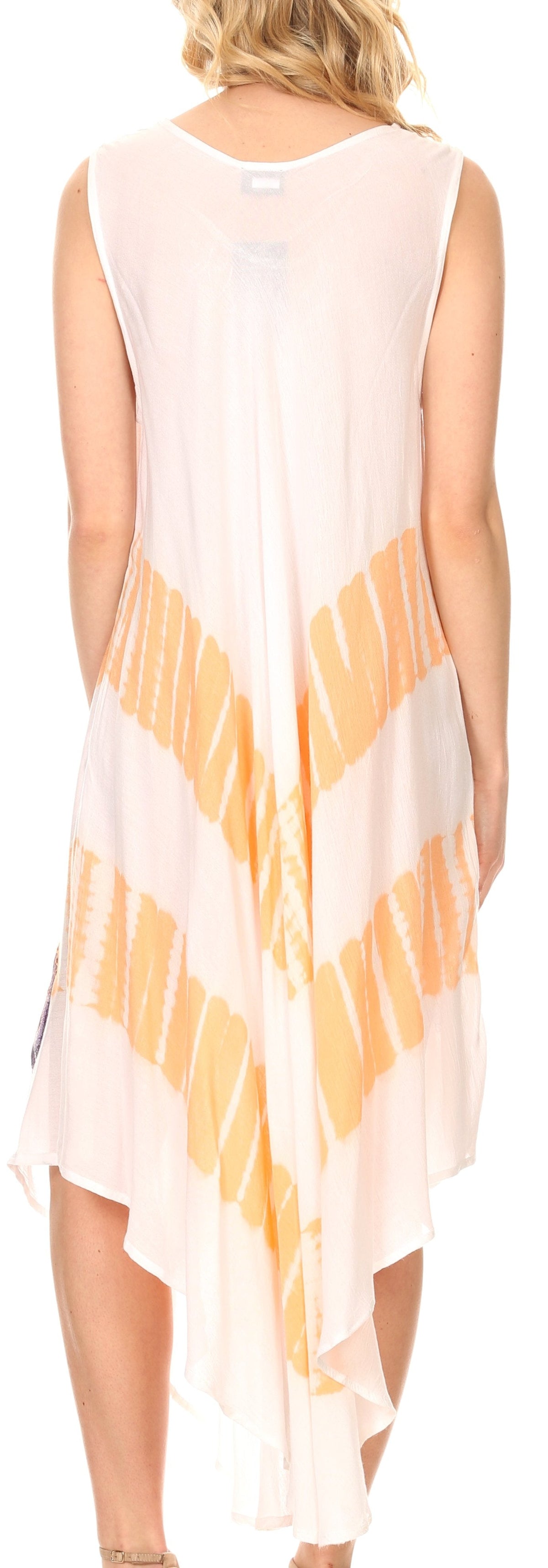 Sakkas Peacock Feather Caftan Dress / Cover Up
