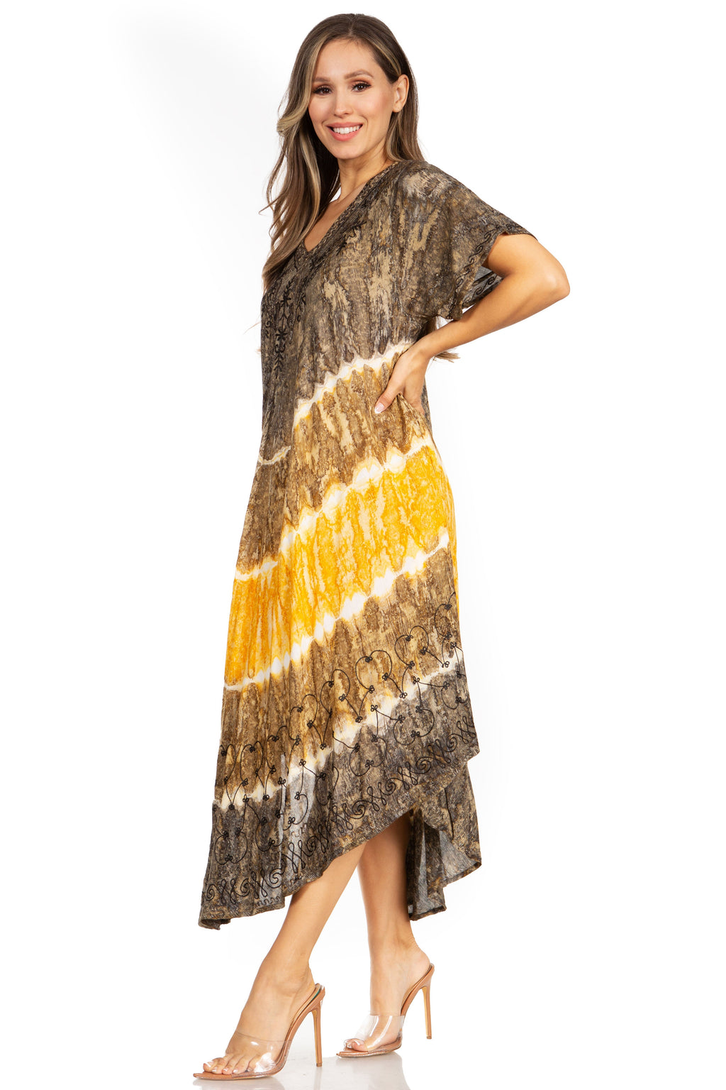 Sakkas Viveka Embroidered Caftan Dress