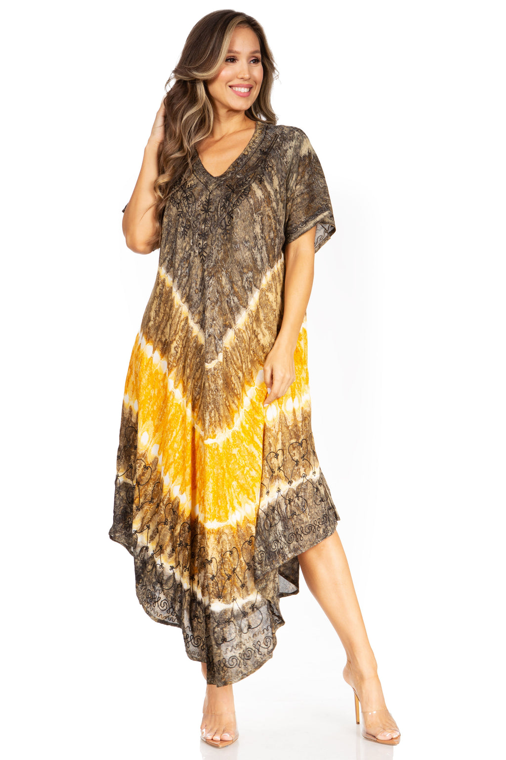 Sakkas Viveka Embroidered Caftan Dress
