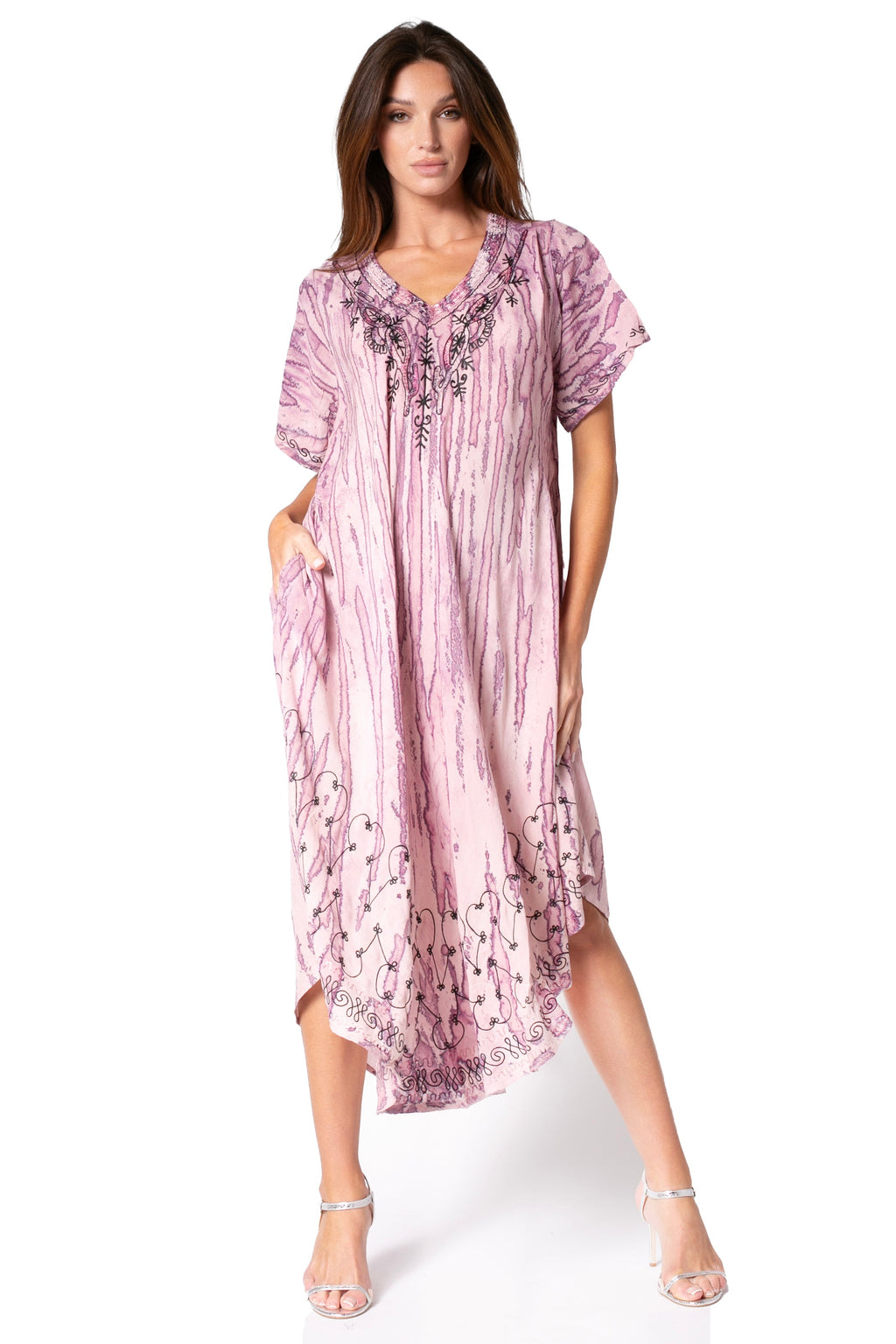 Sakkas Viveka Embroidered Caftan Dress