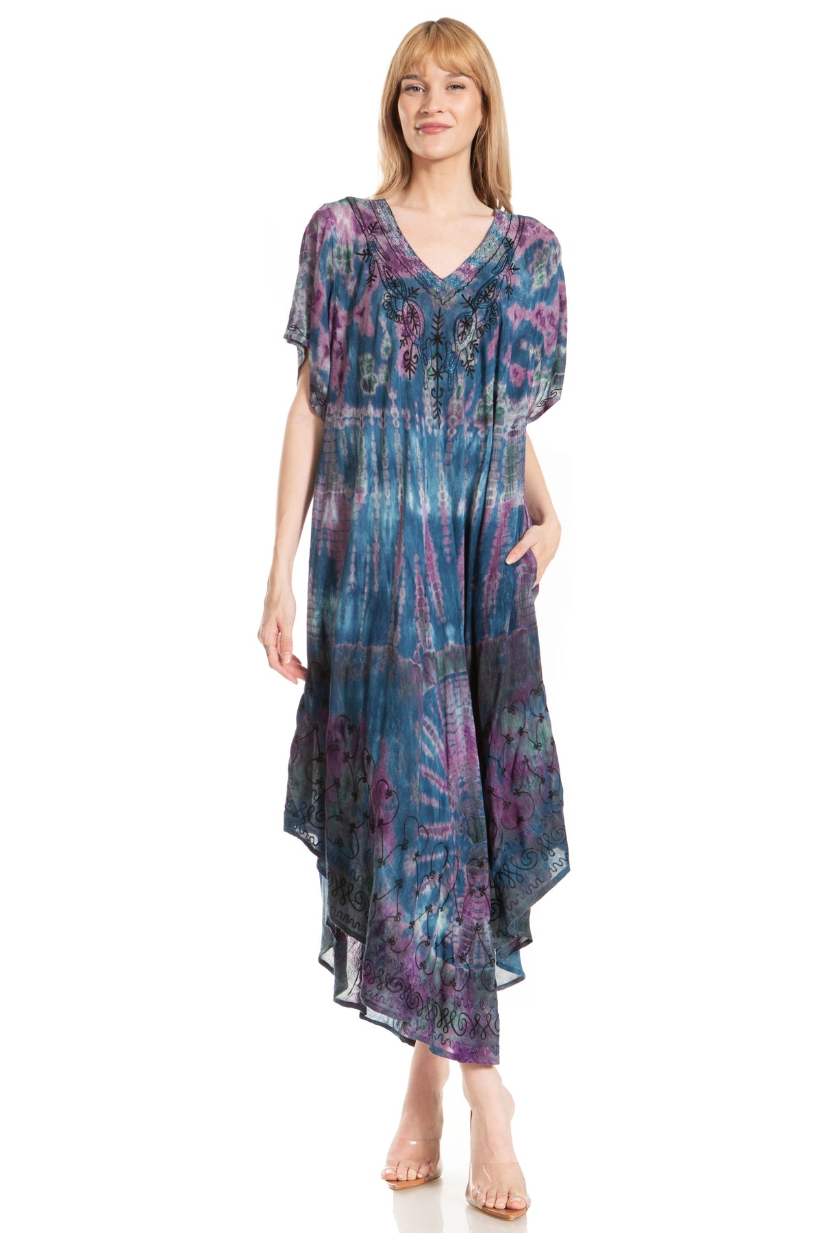 Sakkas Viveka Embroidered Caftan Dress