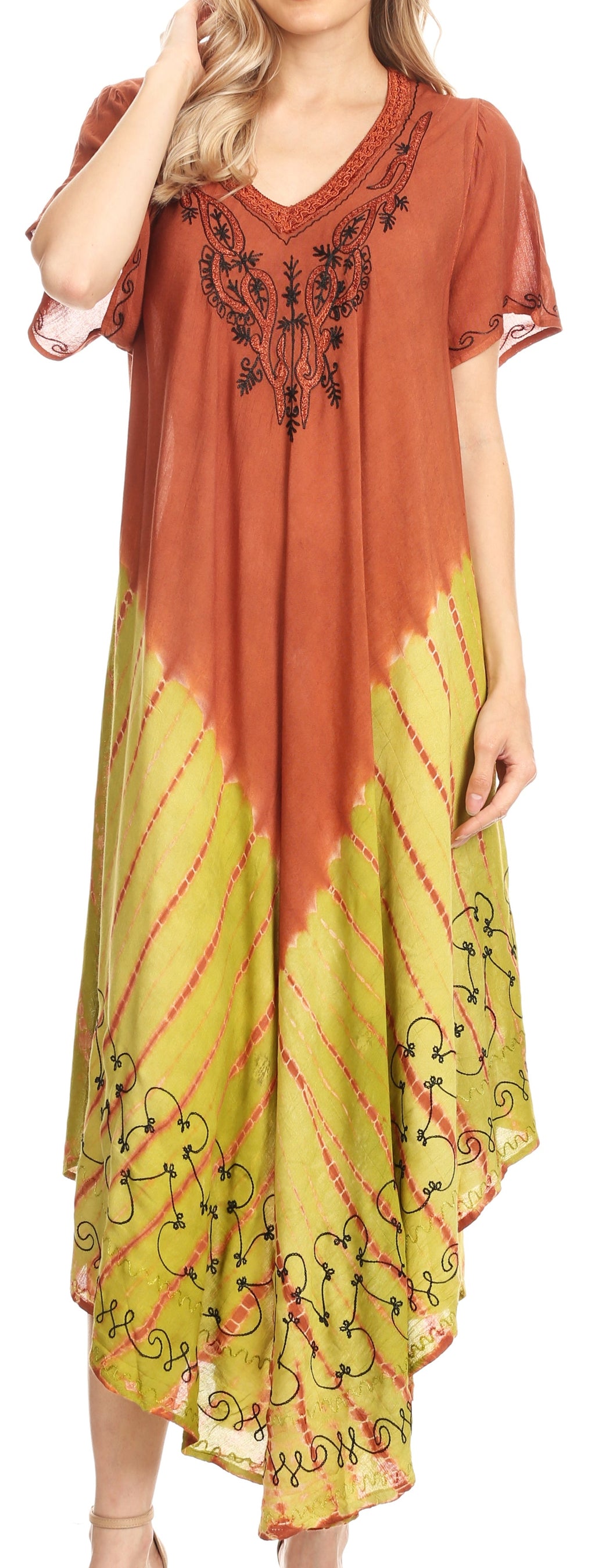 Sakkas Viveka Embroidered Caftan Dress