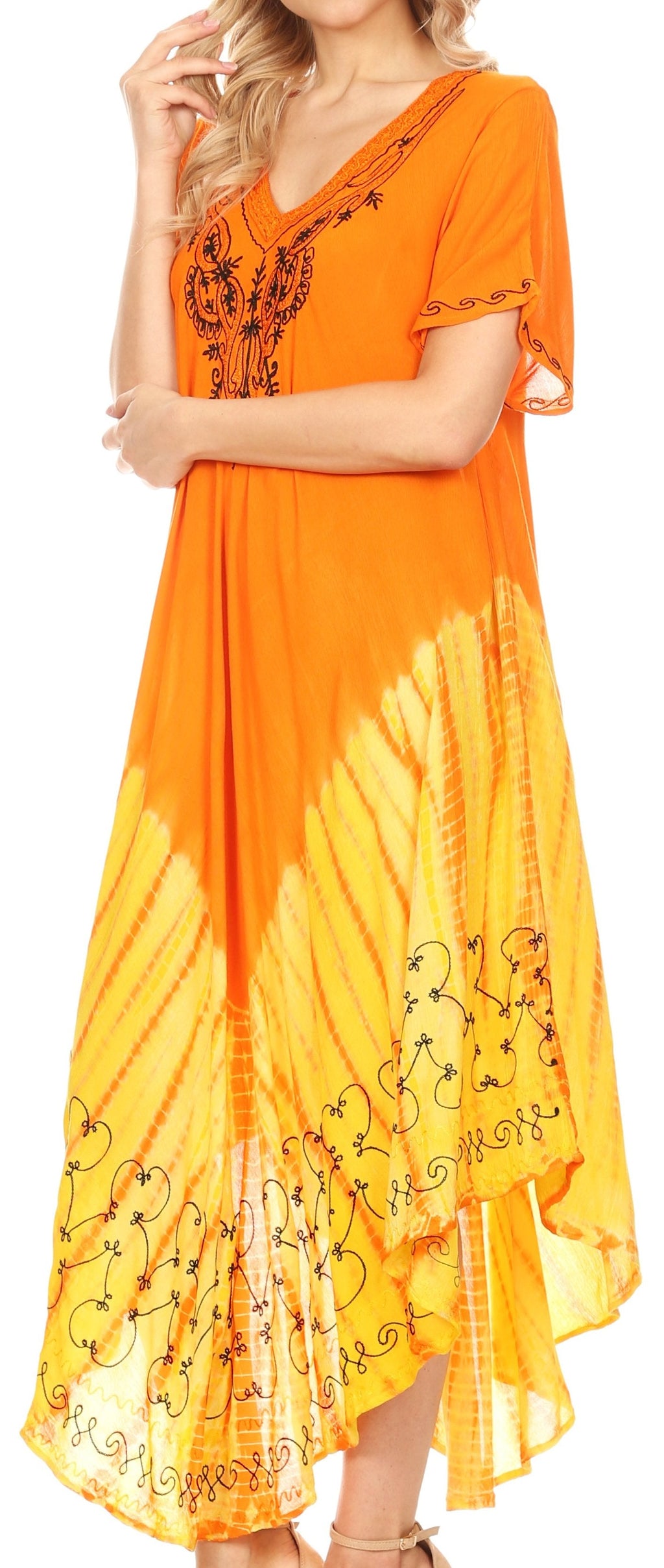 Sakkas Viveka Embroidered Caftan Dress