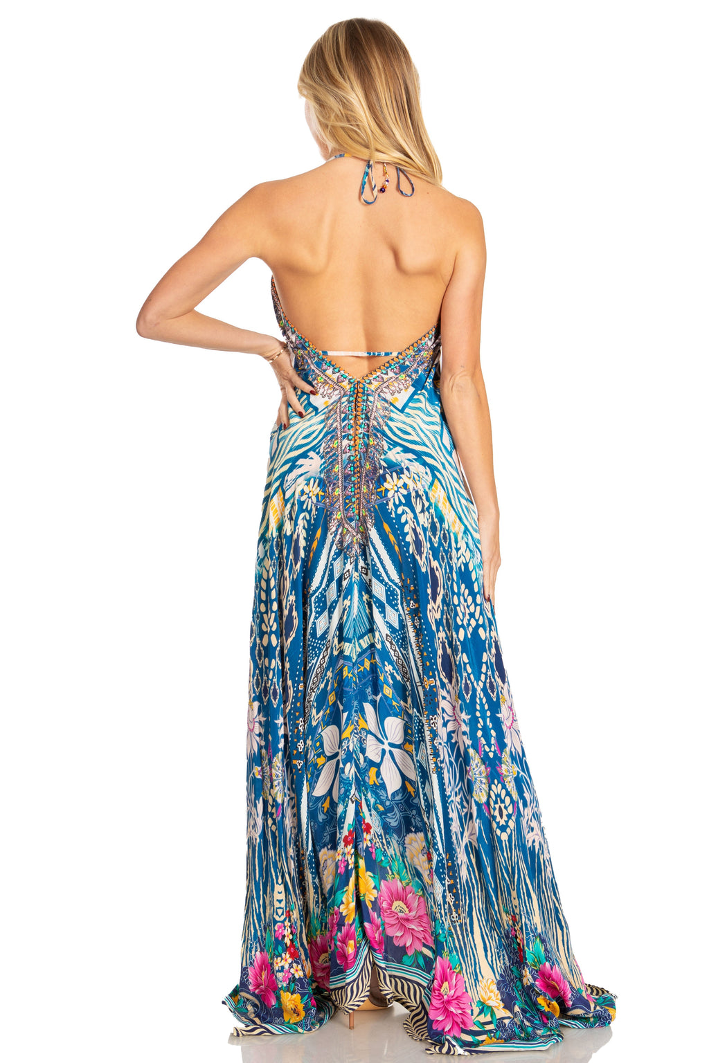 Sakkas Lizi 2025 Womens Maxi High-low Halter Handkerchief Long Dress Beach Party