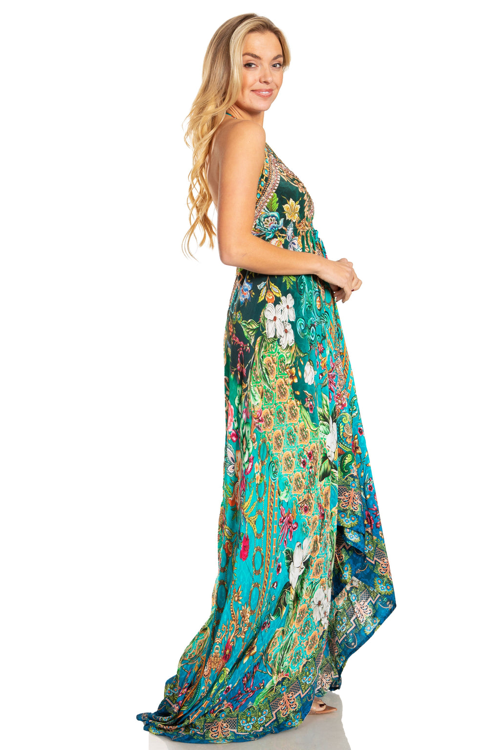 Sakkas Lizi 2025 Womens Maxi High-low Halter Handkerchief Long Dress Beach Party