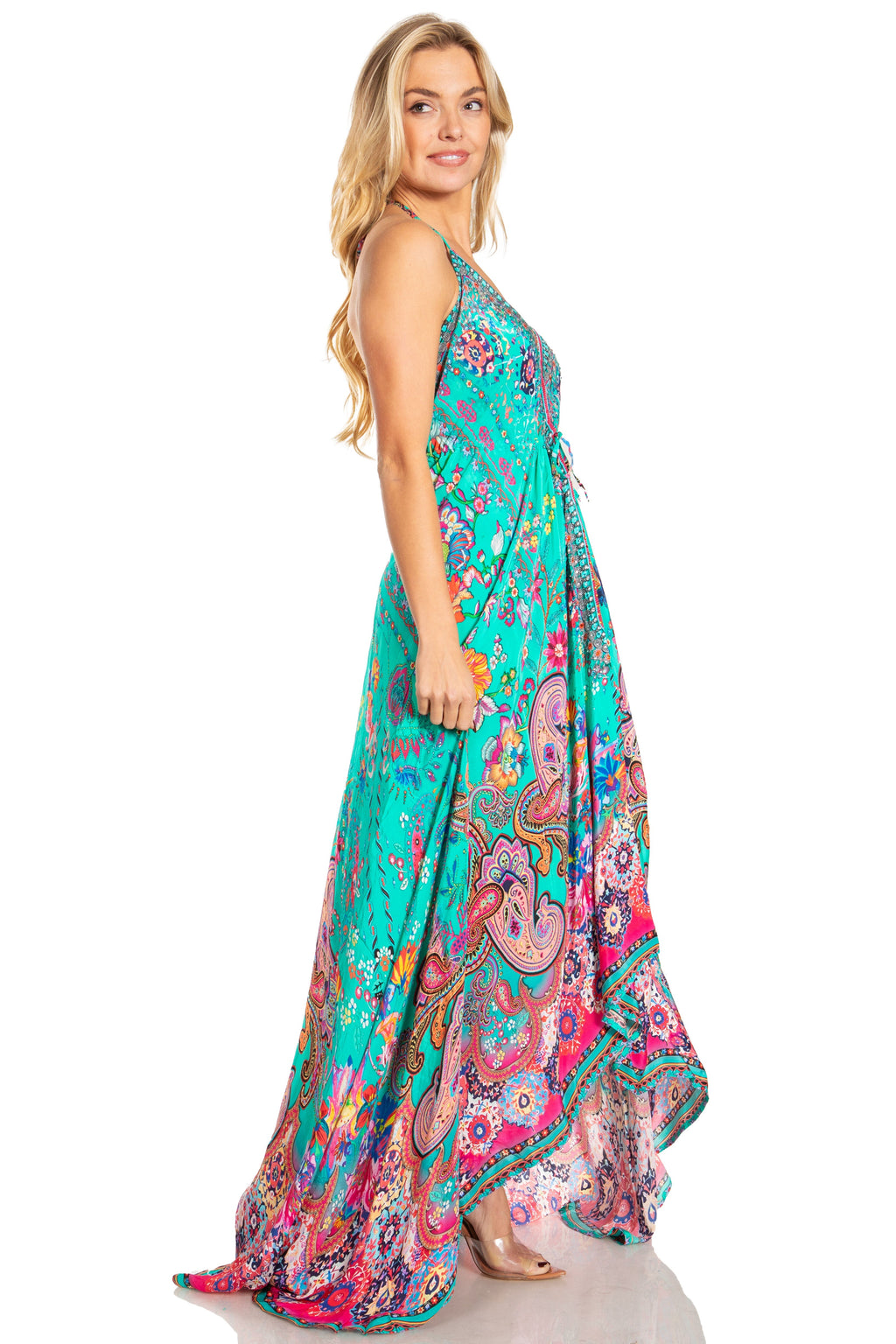 Sakkas Lizi 2025 Womens Maxi High-low Halter Handkerchief Long Dress Beach Party