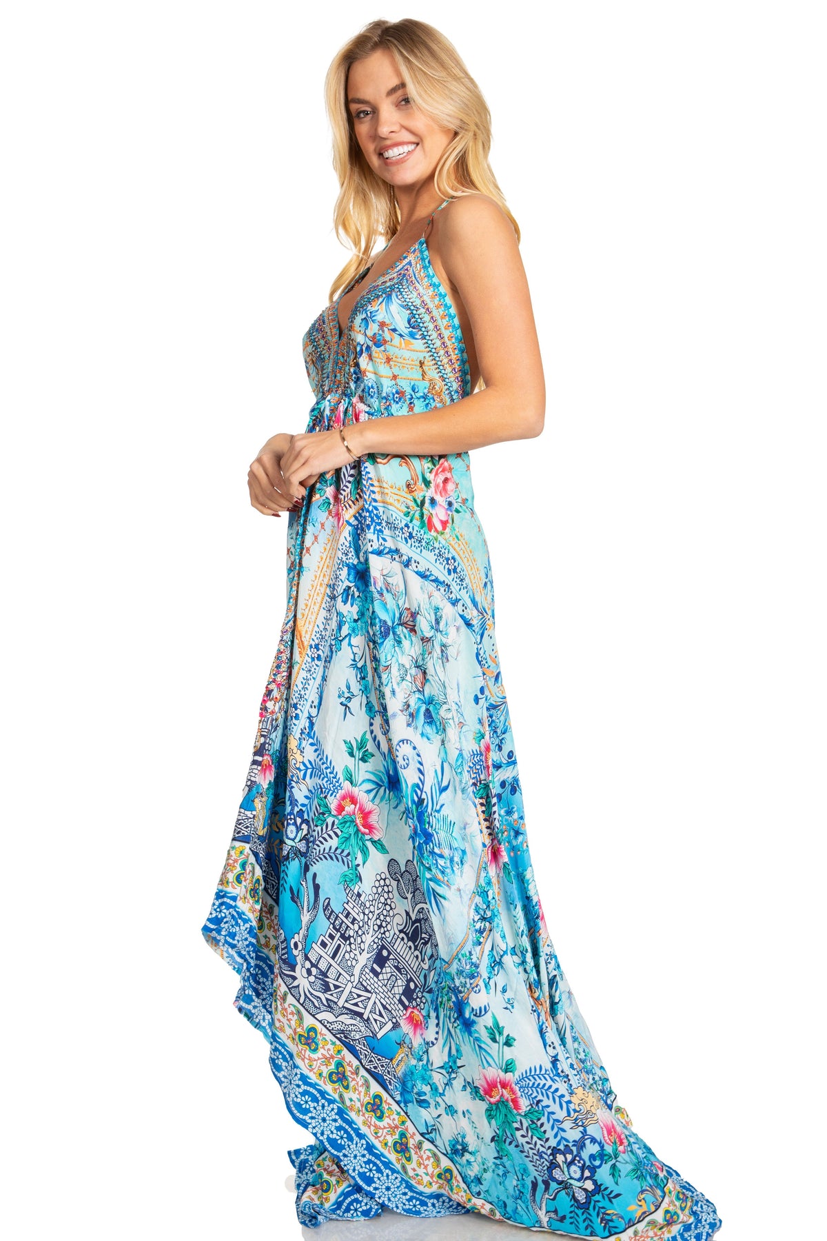 Sakkas Lizi 2025 Womens Maxi High-low Halter Handkerchief Long Dress Beach Party