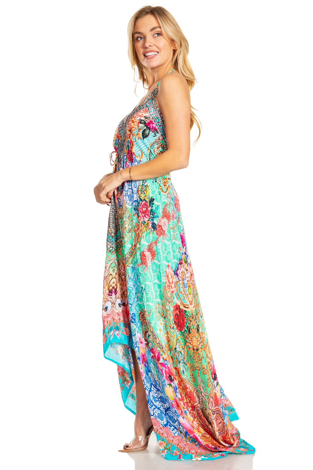 Sakkas Lizi 2025 Womens Maxi High-low Halter Handkerchief Long Dress Beach Party