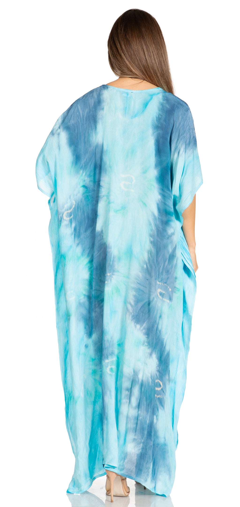 Sakkas Pilar Petite Women's Beach Maxi Caftan Dress in Short Sleeve Casual Style