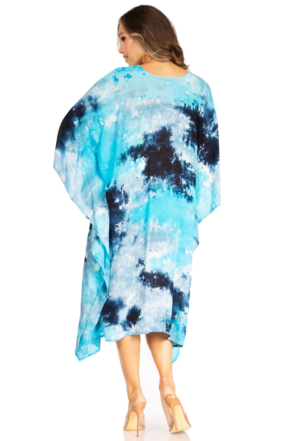 Sakkas Clementine Second Women's Tie Dye Caftan Dress/Cover Up Beach Kaftan Boho