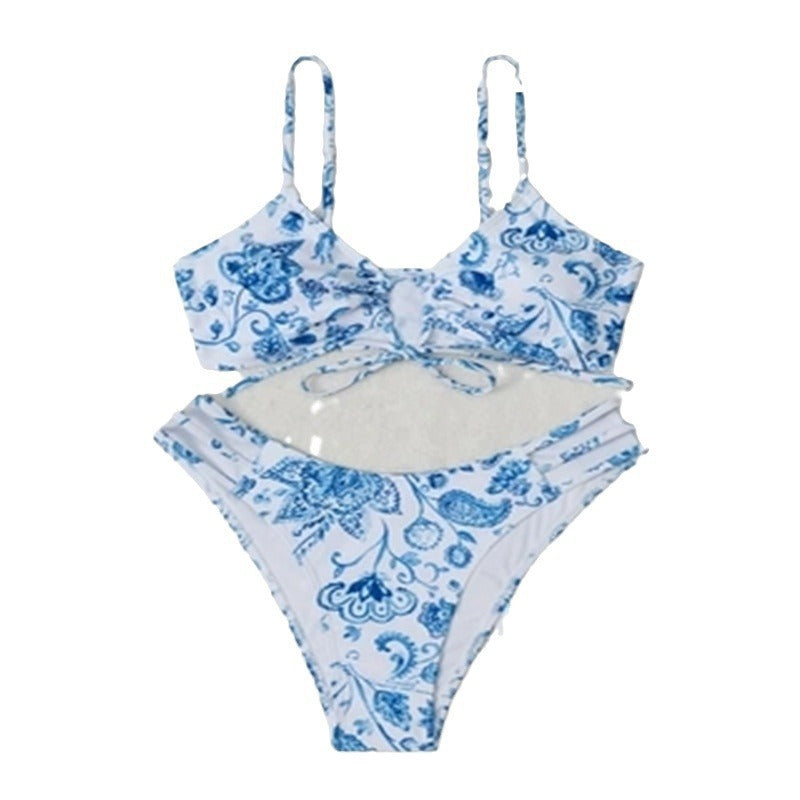 Print Tie-up Sexy  Bikini Women's Swimwear