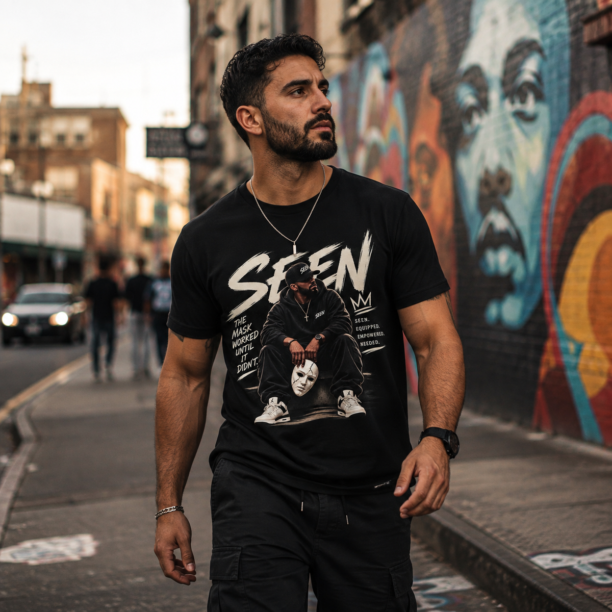 SEEN. Streetwear Tee — The Mask Is Off