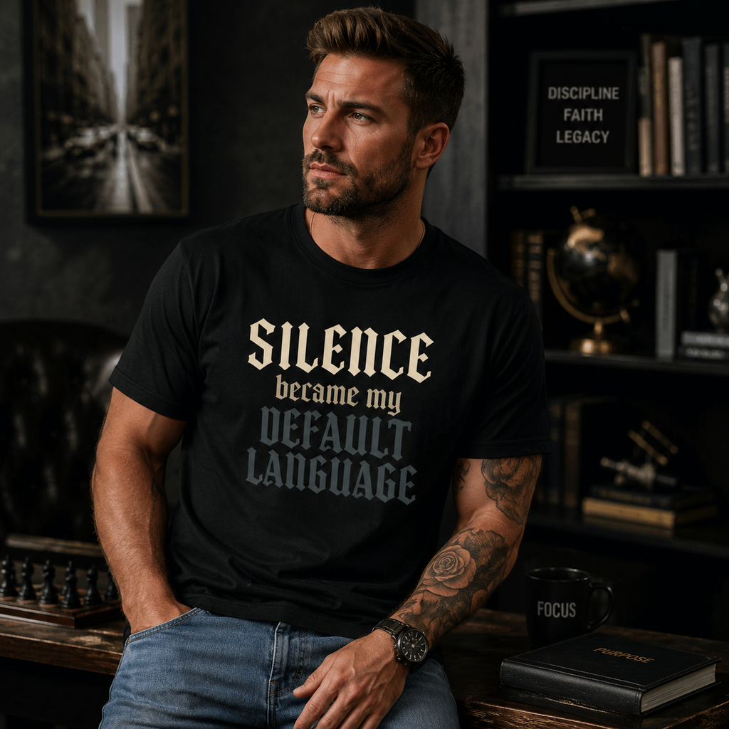 Silence Became My Default Language — Gothic Quote Tee