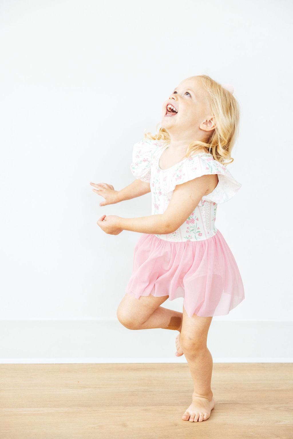 Fancy Florals S/S Twirl Leotard