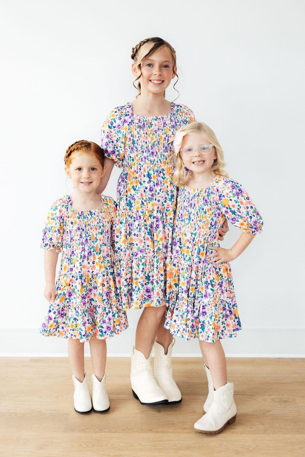 Garden Groove Smocked Ruffle Dress