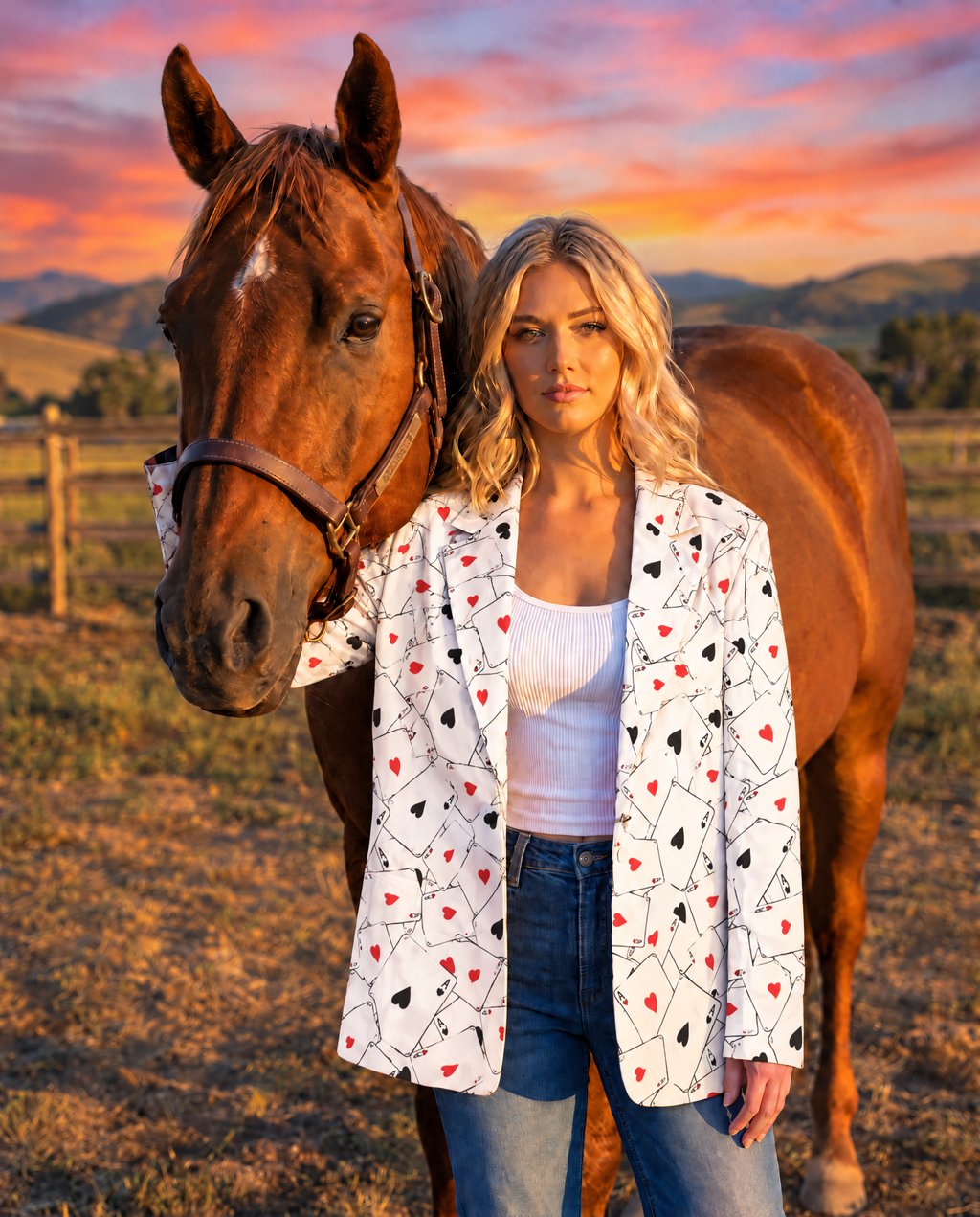 Baha Ranch Vegas Blackjack Women's Western Blazer