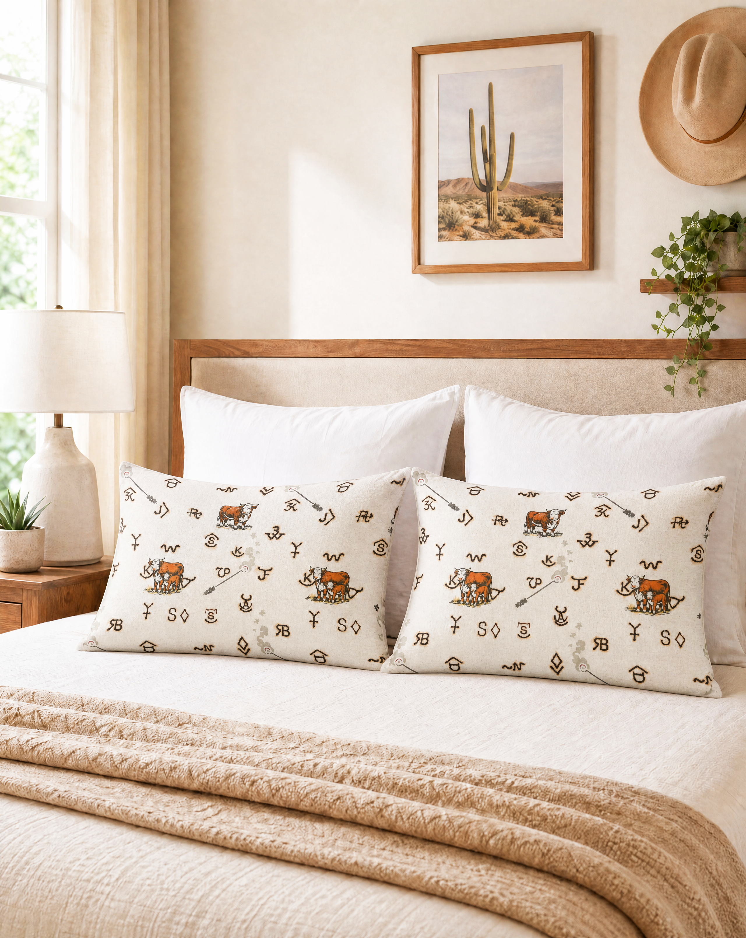 Baha Ranch Hereford Brands Pillowcase Made in America