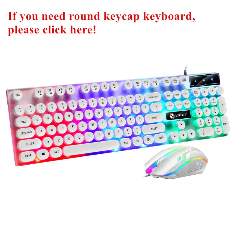 GTX300™ Wired RGB Gaming Keyboard & Mouse Combo – Rainbow LED Backlit, 104 Keys | FlipStylez LLC®