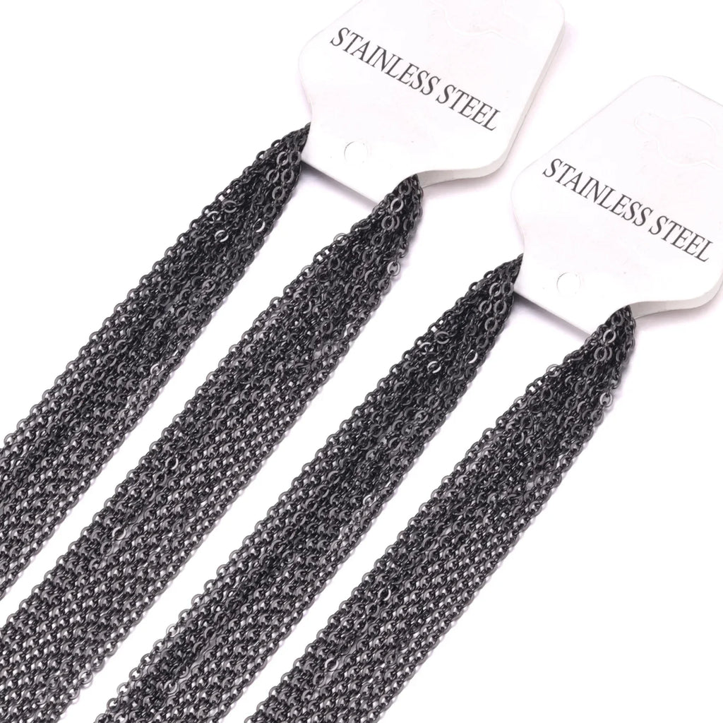 LUXUKISSKIDS Stainless Steel Chains DIY Jewelry Making O-Chain Necklace 10pcs/Lots 1.5/2MM Woman Accessories Choker 18K Golden