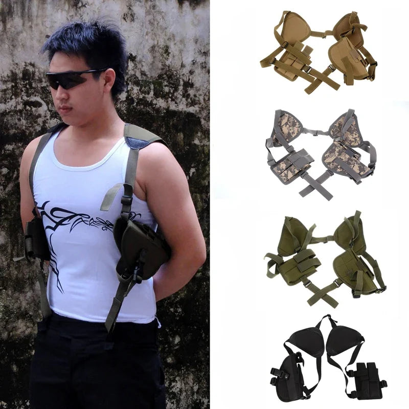 Left Right Hand Tactical Nylon Gun Holster Universal Pistol Gun Carry Pouch Concealed Shoulder Holster G17 M9 Gun
