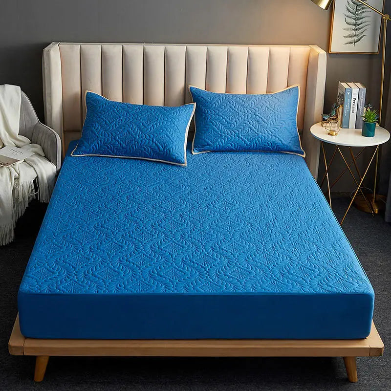 Bonenjoy Quilted Waterproof Fitted Sheet with Elastic Queen King Size