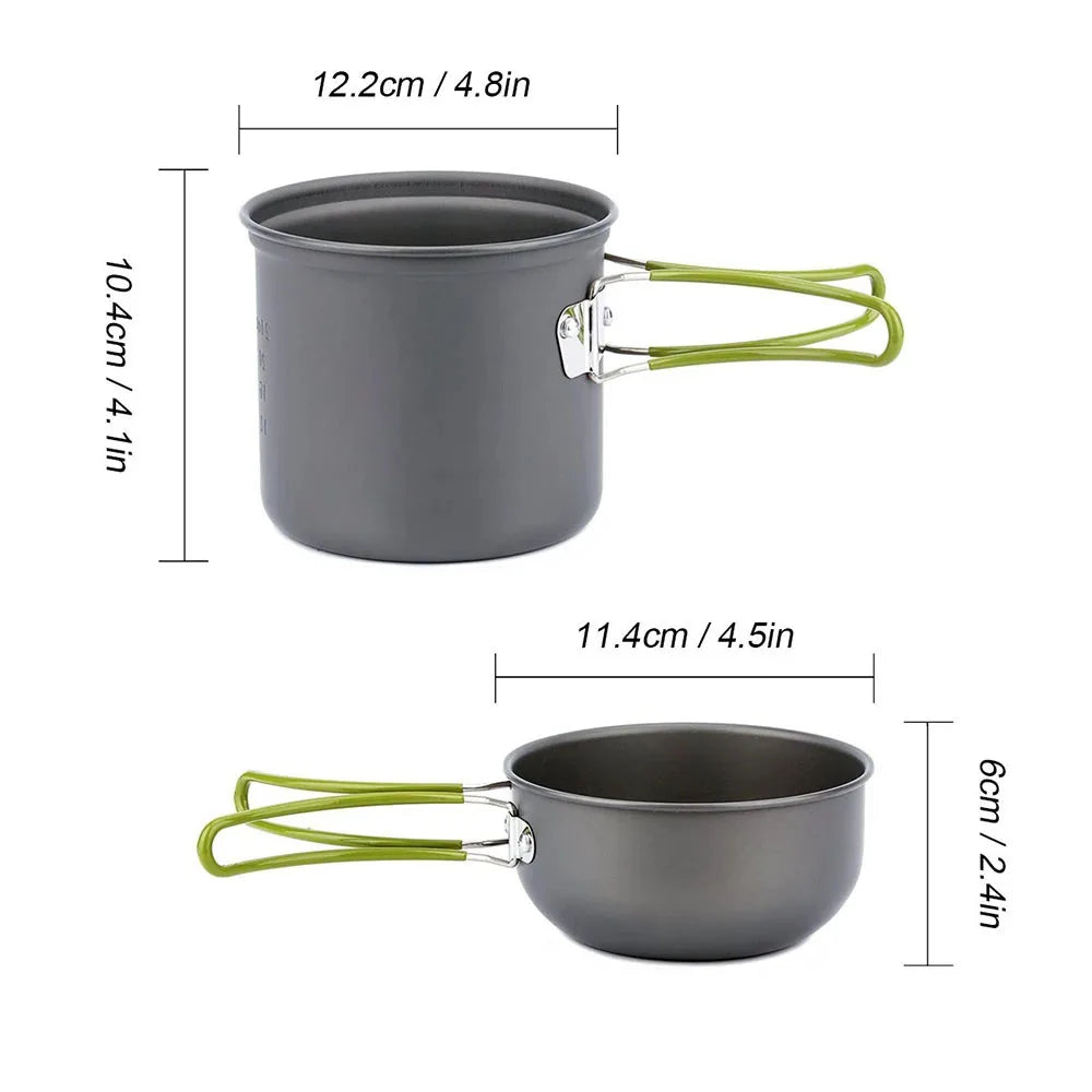 Camping Cookware Kit with Stove Outdoor Cooking Set Outdoor Pot Travel