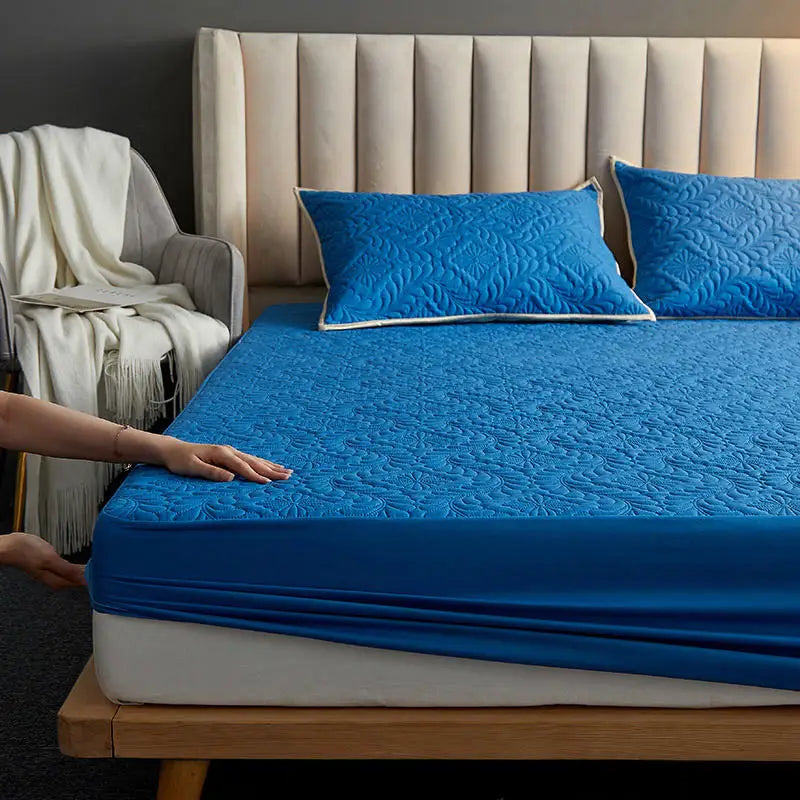 Bonenjoy Quilted Waterproof Fitted Sheet with Elastic Queen King Size