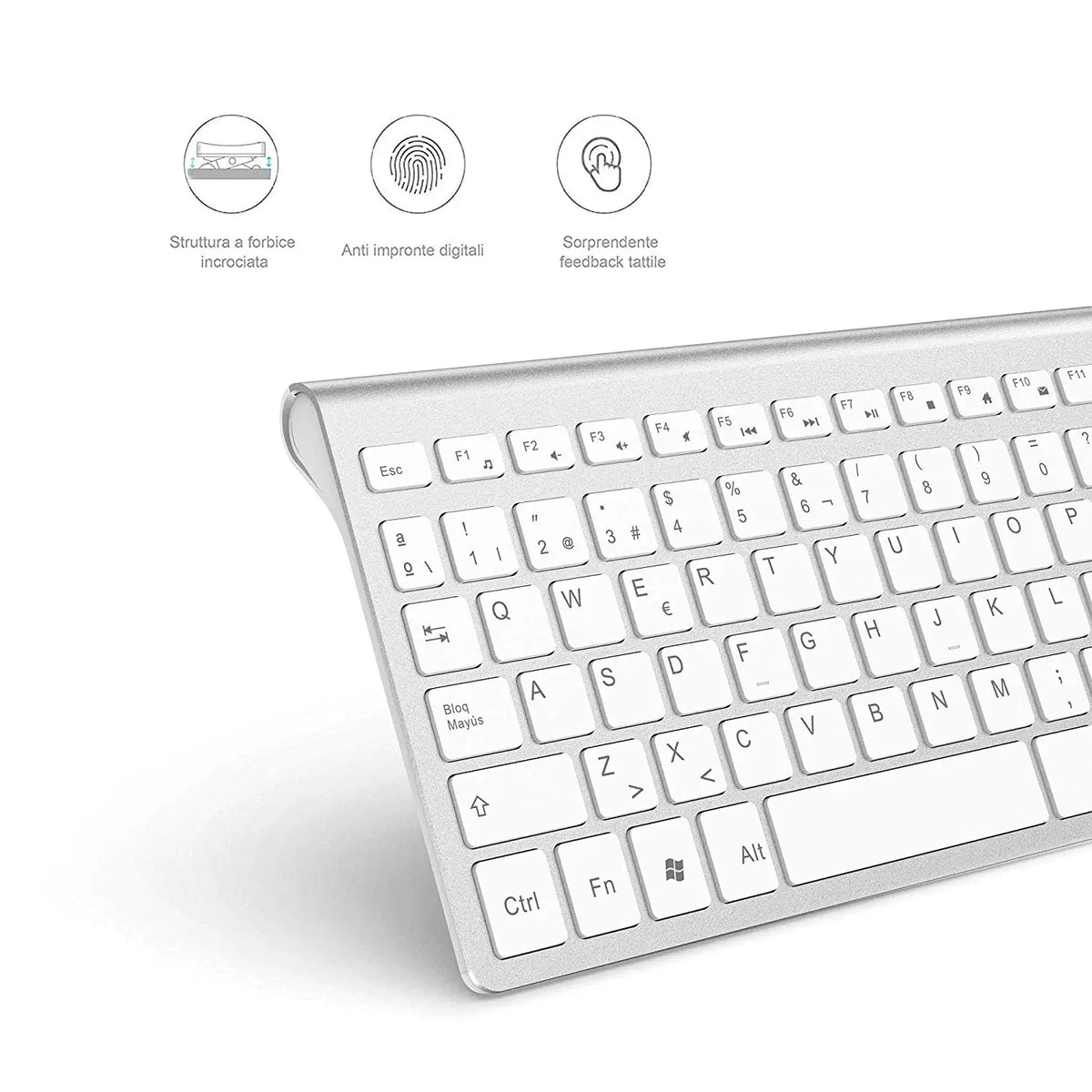 Aopei™ Ultra-Thin Wireless Keyboard & Mouse Combo – 2.4GHz, Silent, 2400 DPI, Multimedia, Ergonomic, Auto Sleep, Spanish & Russian Layouts | FlipStylez LLC®
