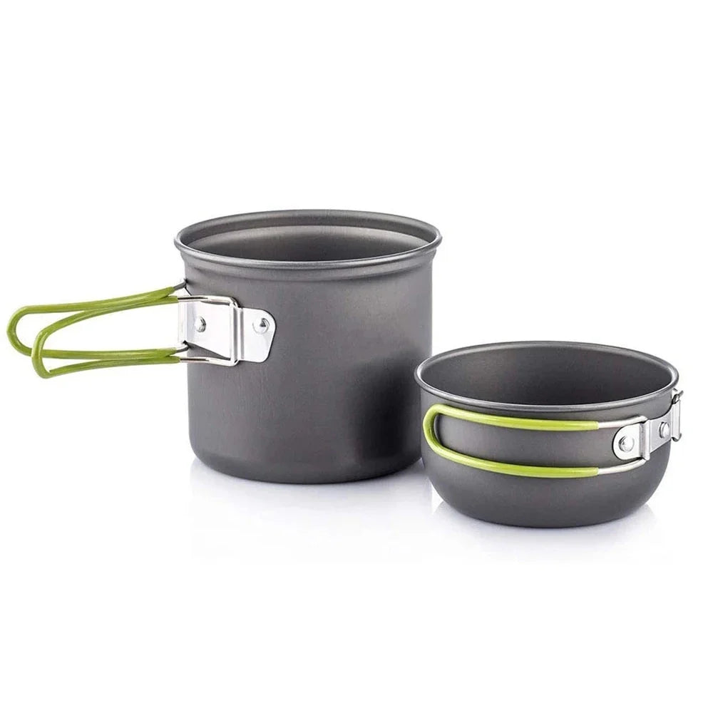 Camping Cookware Kit with Stove Outdoor Cooking Set Outdoor Pot Travel