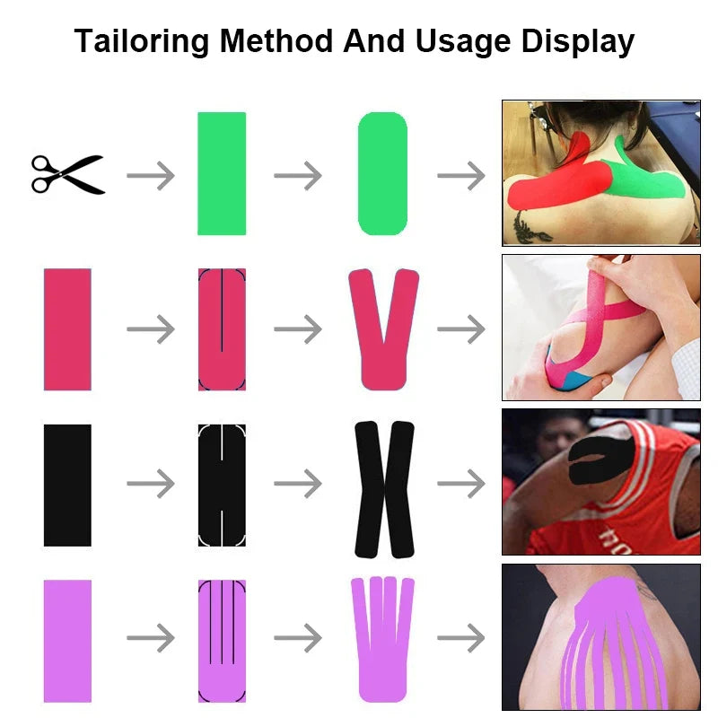 5m Kinesiology Wrap Tape Muscle Pain Relief Waterproof Sports Recovery Athletic Tape Strapping For Tennis Knee Finger Wrist