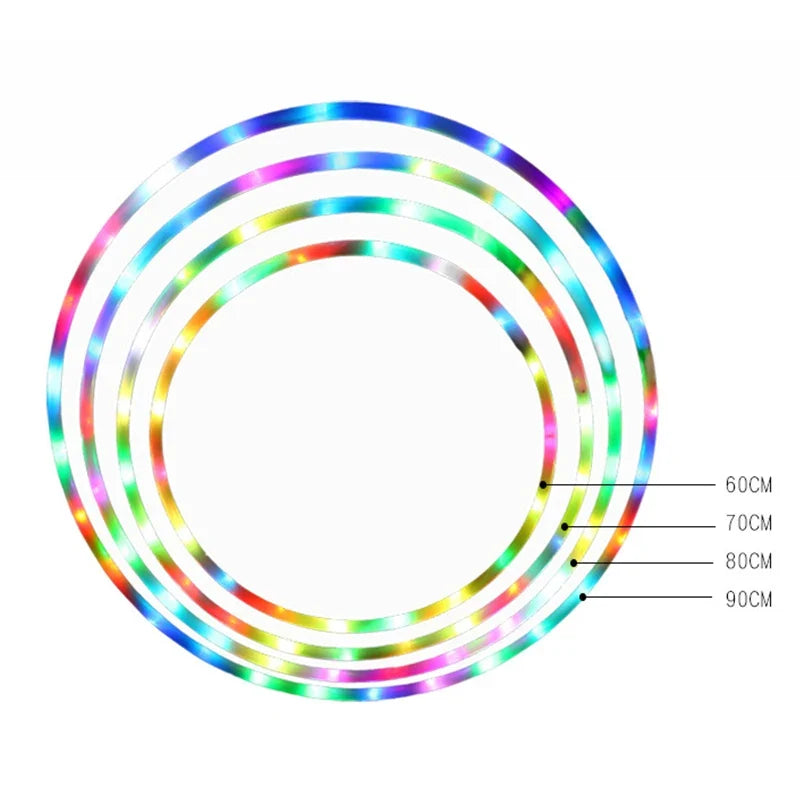 Led Hoops Sports Hoop With LED Light Gymnastic Hoop Colorful Art Show Fitness Hoop Women Loose Weight Home Gym Fitness Equipment