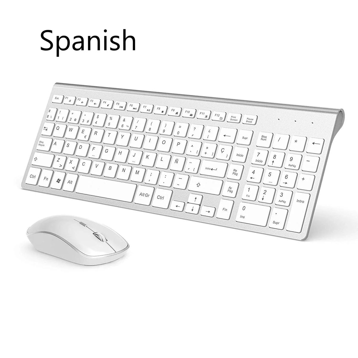 Aopei™ Ultra-Thin Wireless Keyboard & Mouse Combo – 2.4GHz, Silent, 2400 DPI, Multimedia, Ergonomic, Auto Sleep, Spanish & Russian Layouts | FlipStylez LLC®