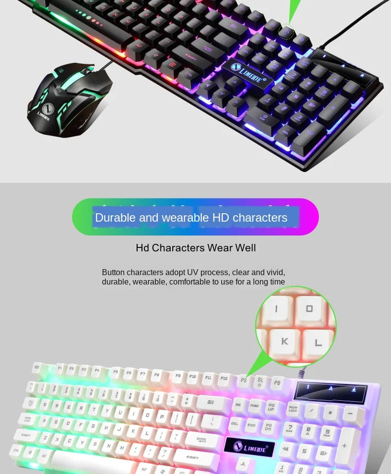GTX300™ Wired RGB Gaming Keyboard & Mouse Combo – Rainbow LED Backlit, 104 Keys | FlipStylez LLC®