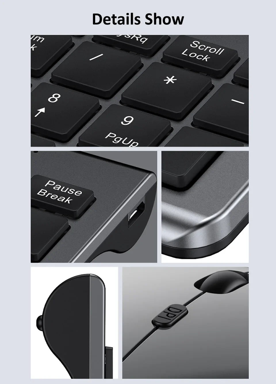 HKXA™ Bluetooth 5.0 & 2.4G Wireless Keyboard & Mouse Combo – 98 Keys, Tri-Mode, Rechargeable, Multi-Device, 200H Battery, Auto Sleep, Multi-Language, Black, Silver, Gray & Blue | FlipStylez LLC®