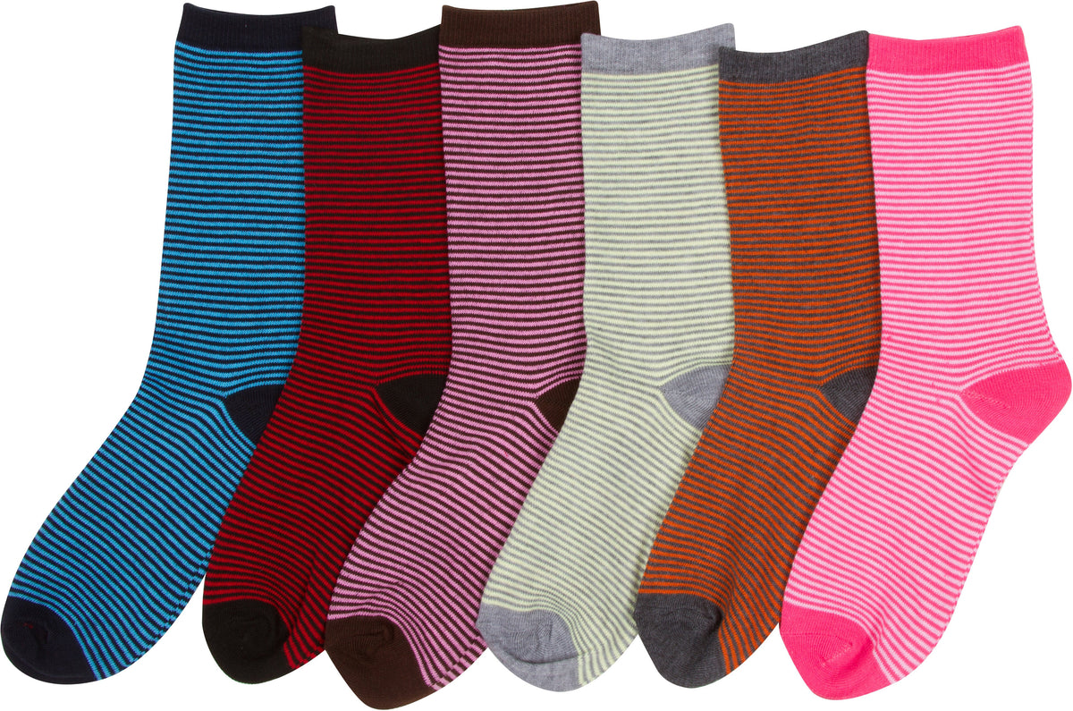 Sakkas Women's Poly Blend Soft and Stretchy Crew Pattern Socks Assorted 6-pack