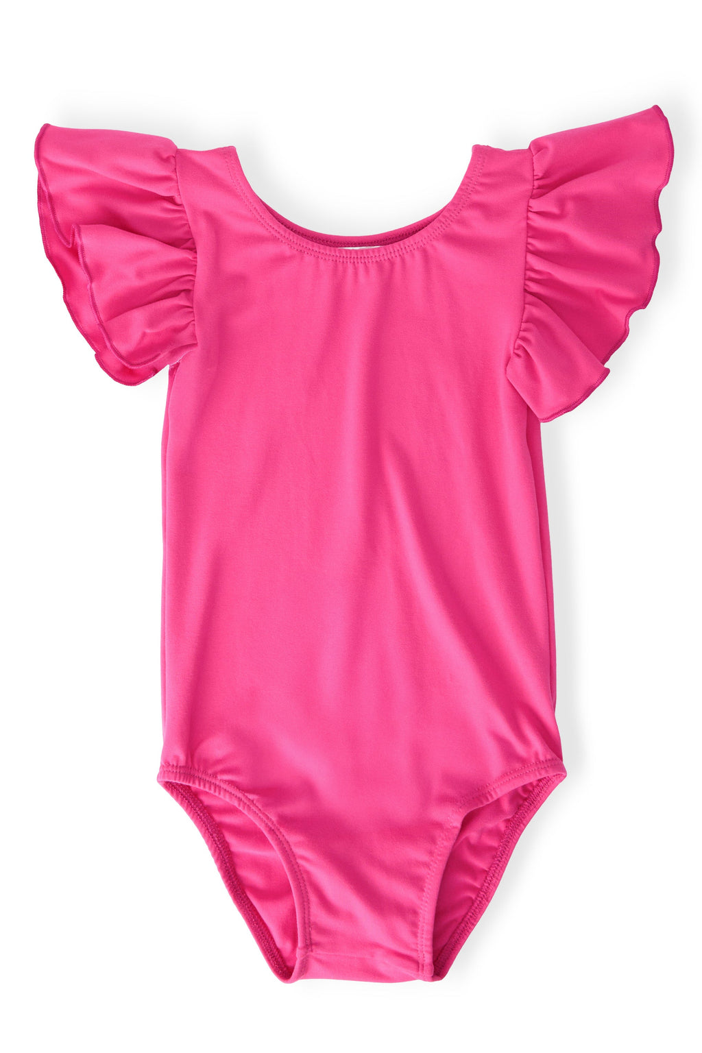 Hot Pink S/S Flutter Sleeve Leotard