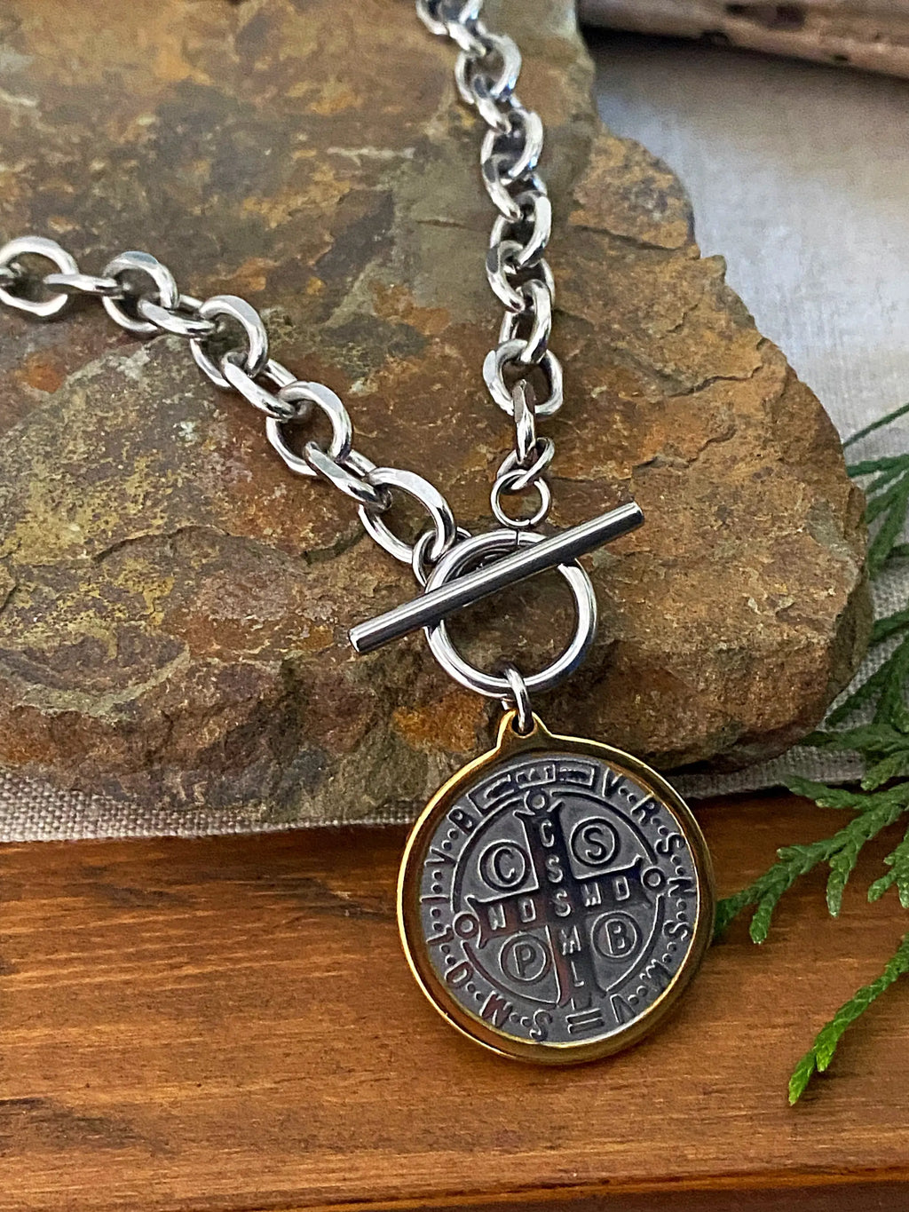 ST. BENEDICT TOGGLE NECKLACE