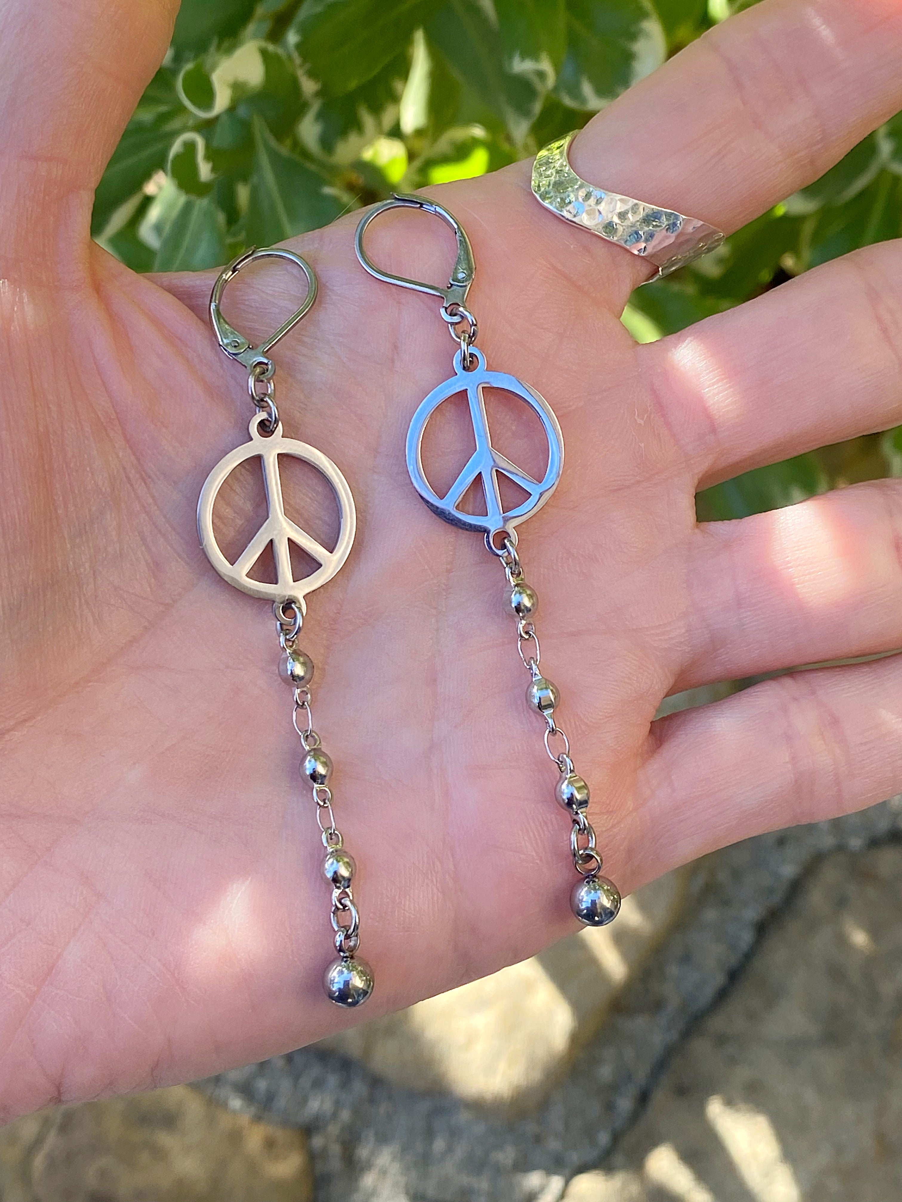 PEACE CHAIN EARRINGS