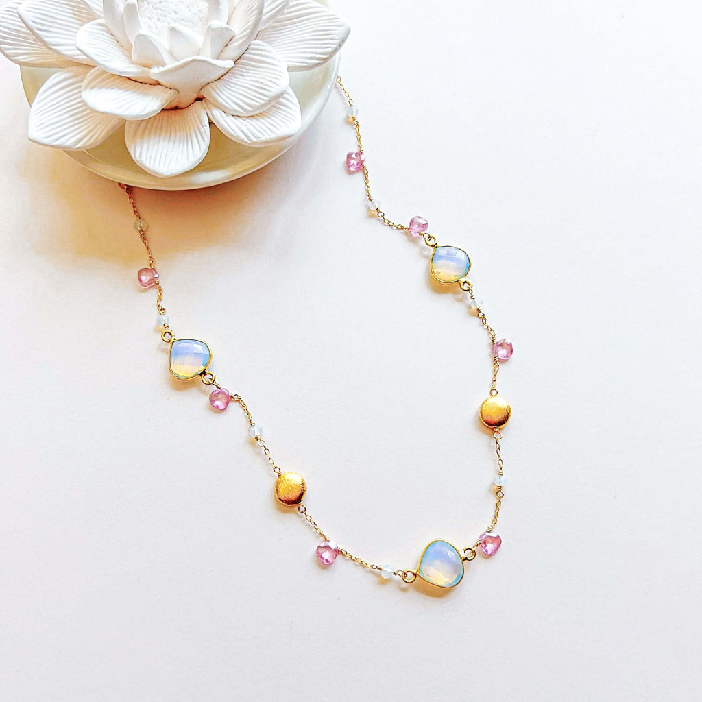 Opalite Gold Bezel Chain