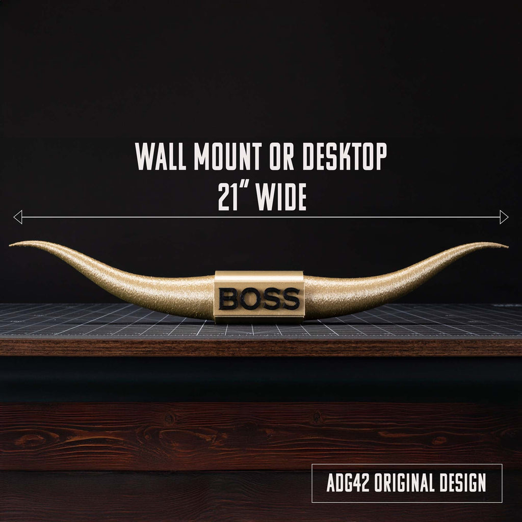 ADG42 The Boss | Bronze Steer Horns | Home Office