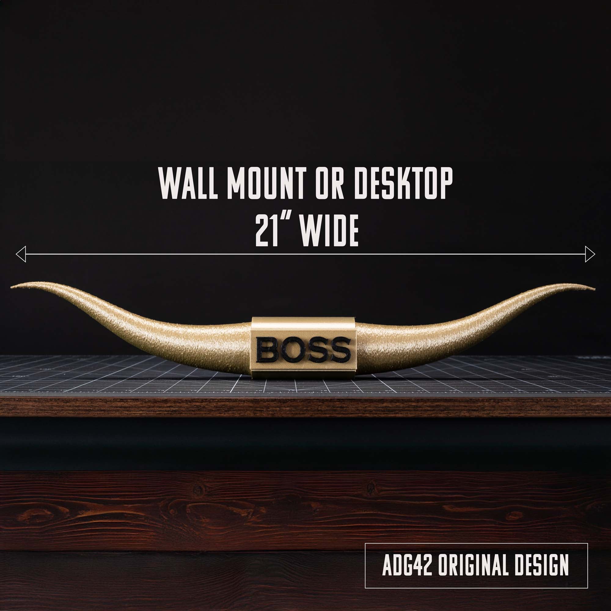 ADG42 The Boss | Bronze Steer Horns | Home Office