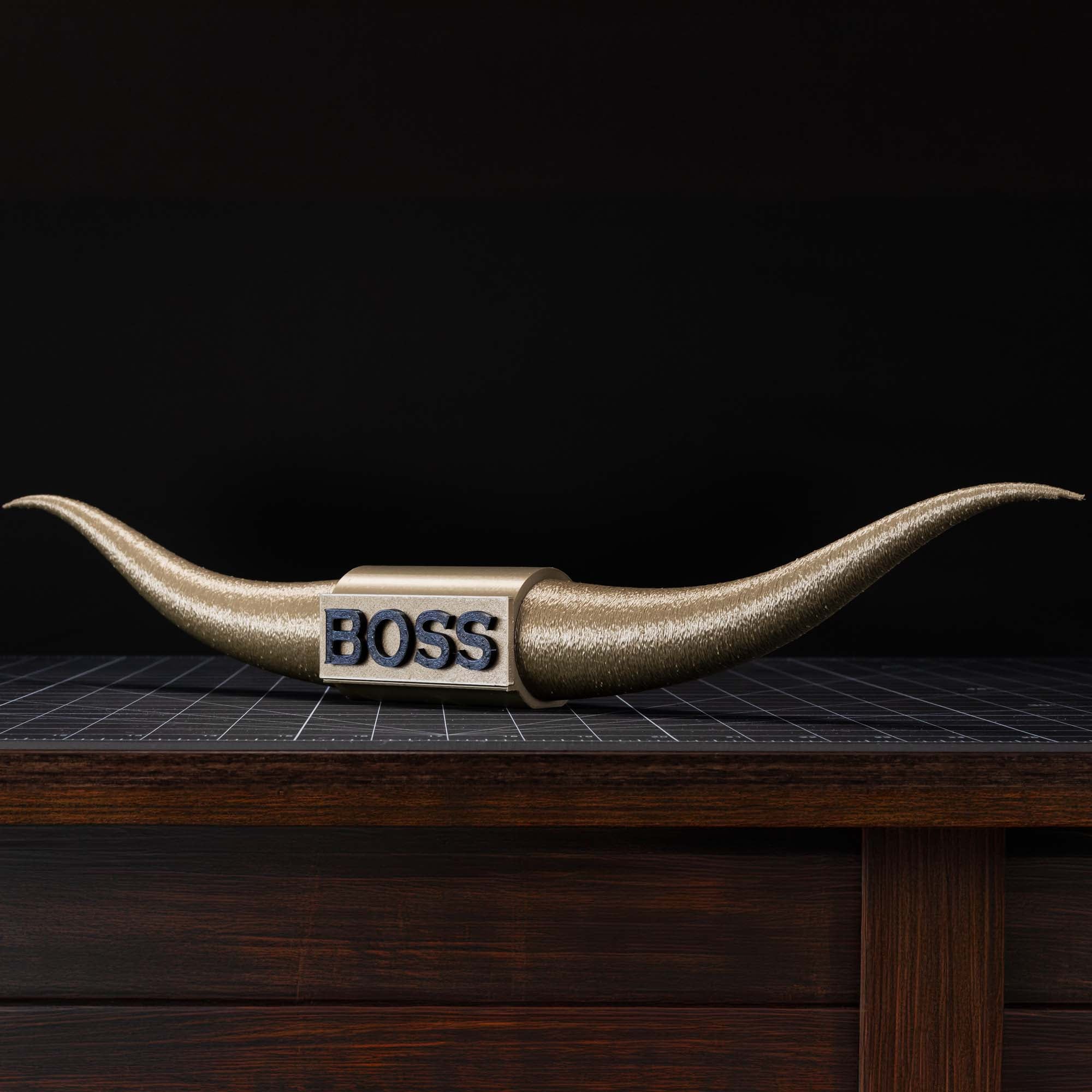 ADG42 The Boss | Bronze Steer Horns | Home Office