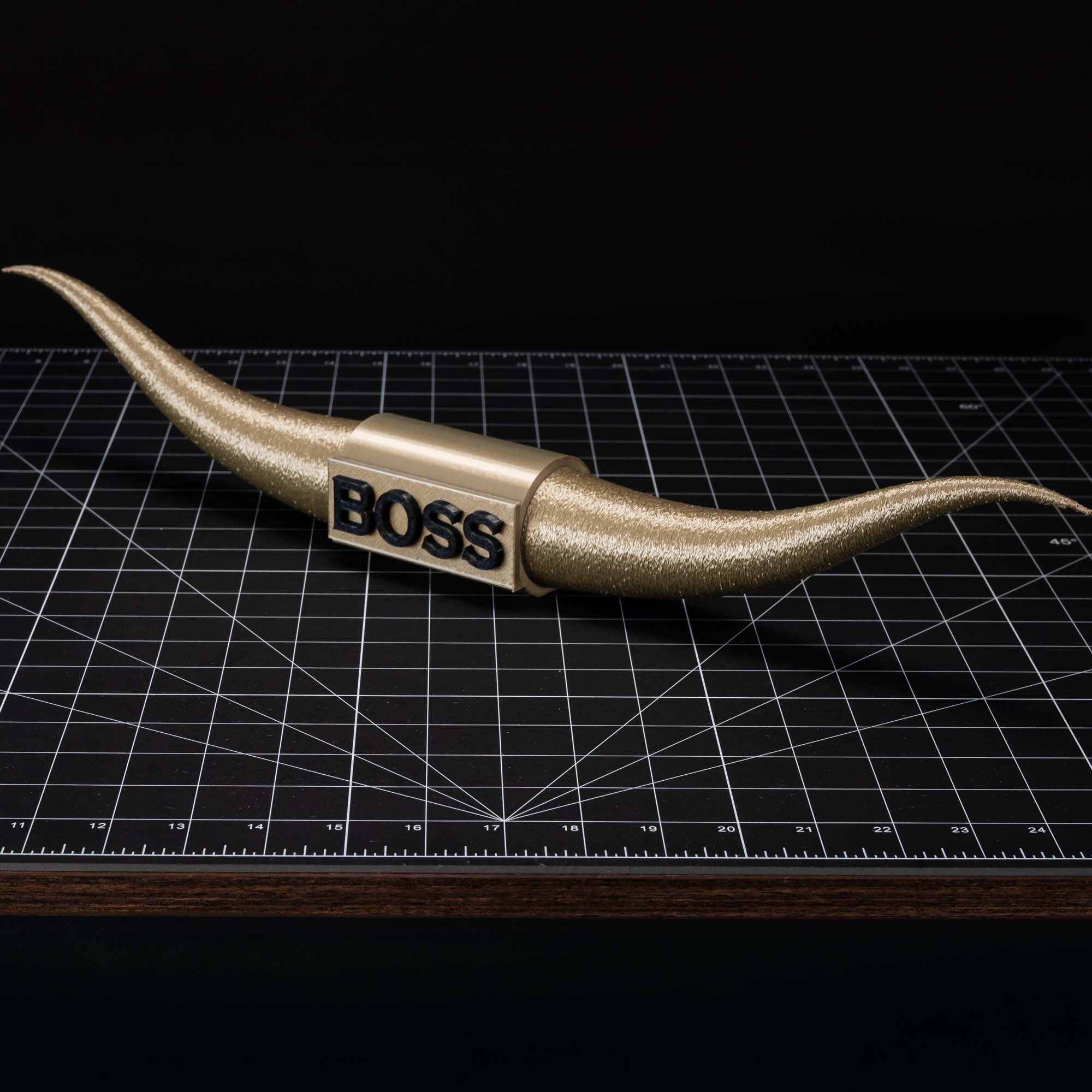 ADG42 The Boss | Bronze Steer Horns | Home Office