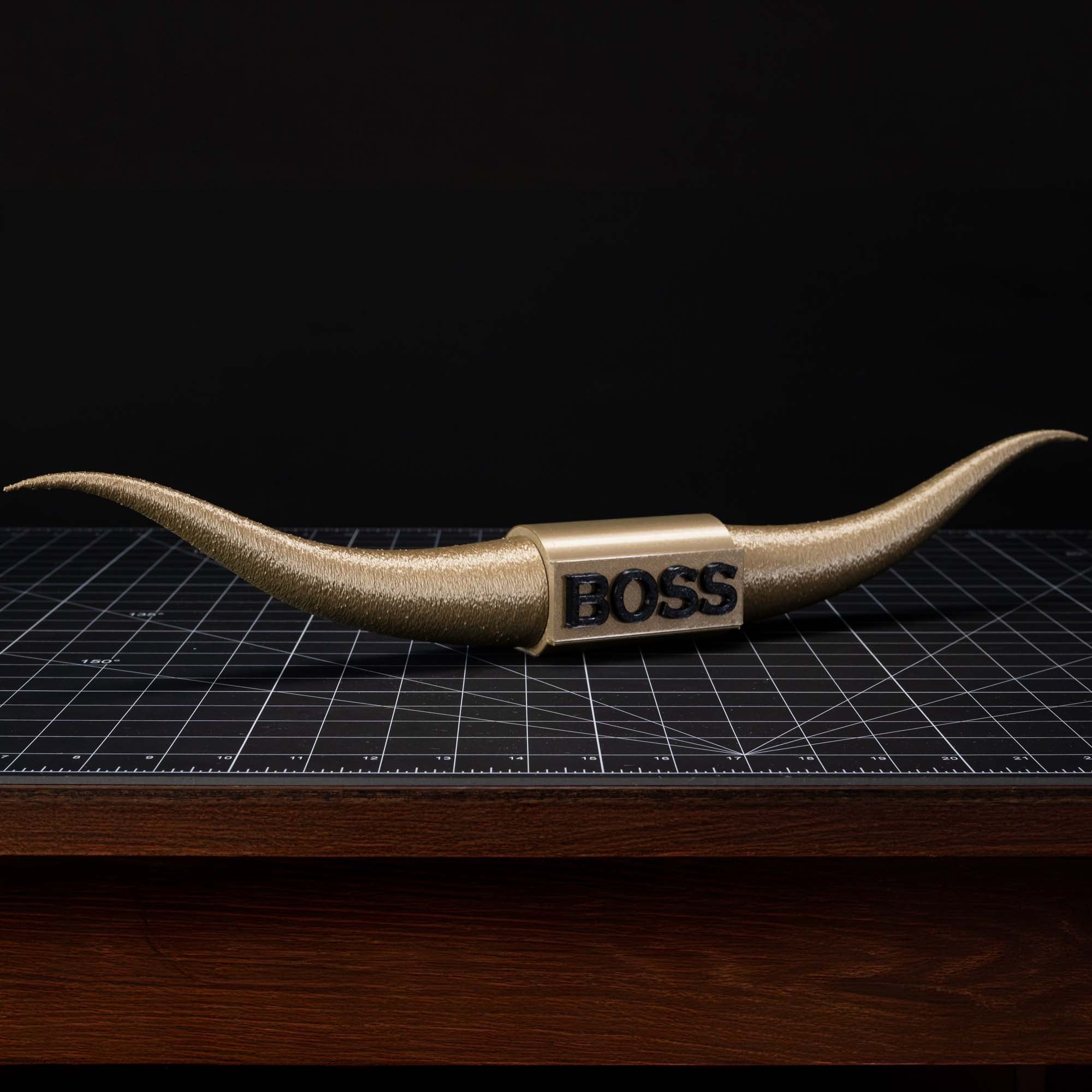 ADG42 The Boss | Bronze Steer Horns | Home Office