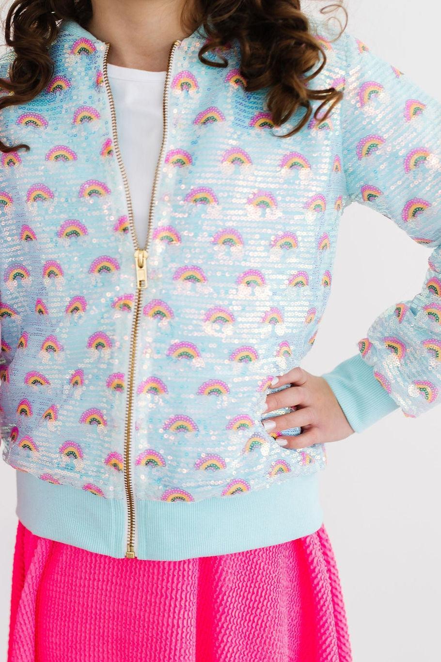 Mint Rainbow Sequin Jacket