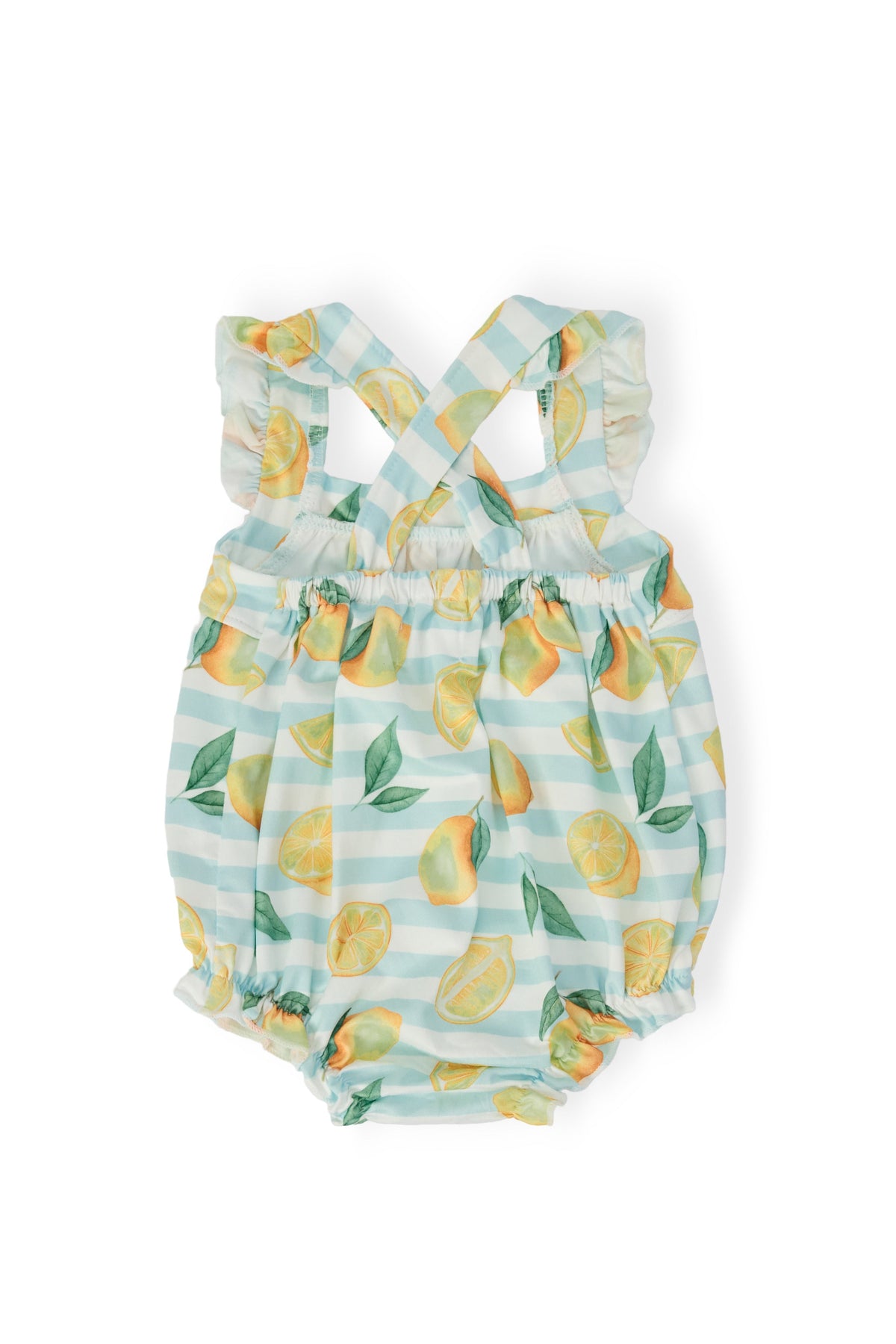 Lovely Lemons Ruffle Cross Back Romper