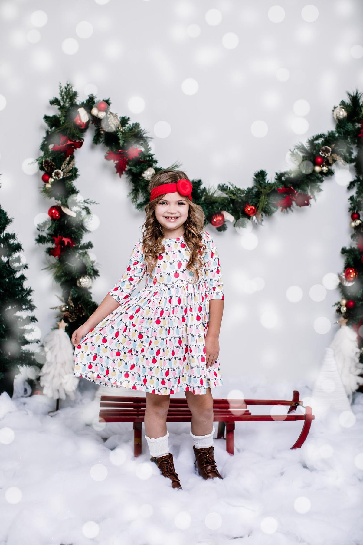 Merry & Bright 3/4 Sleeve Pocket Twirl Dress