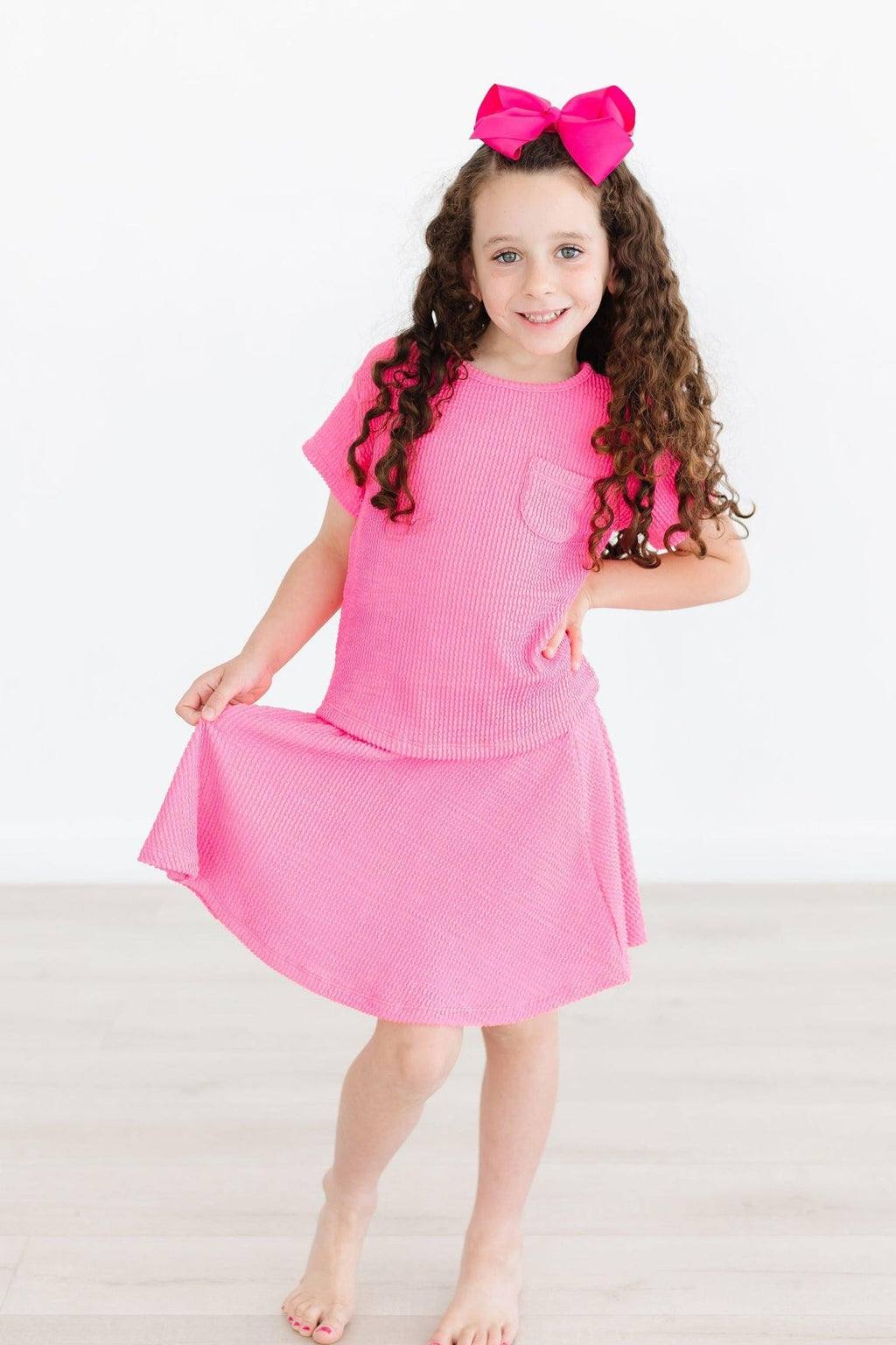 Neon Pink Scrunchy Pocket Tee