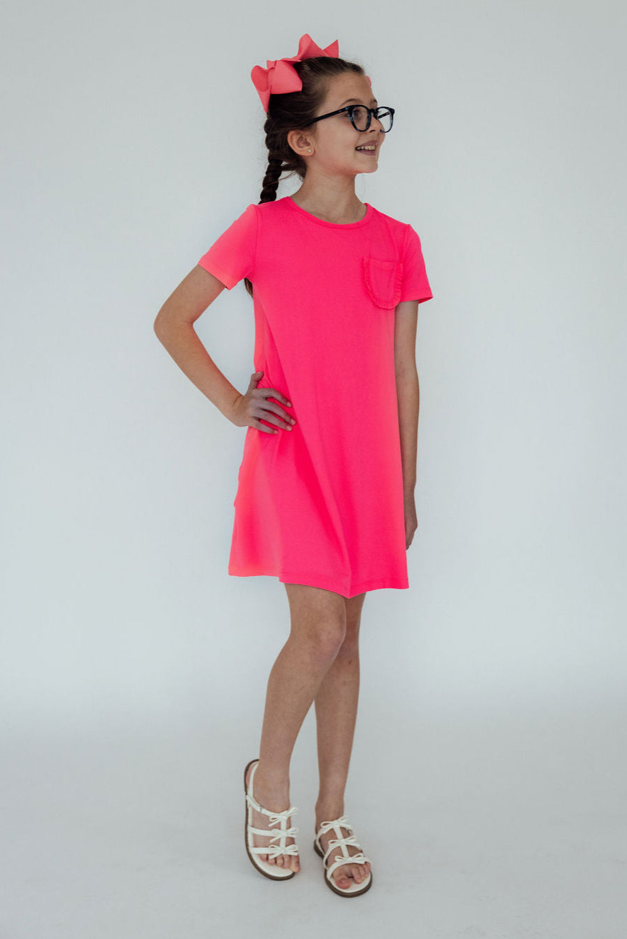 Neon Pink T-Shirt Dress